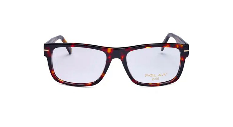 משקפי ראייה - פלסטיק מלבניים (2087), במבצע באופטיקה הלפרין, עם מיתוג Polar Gold ועדשות שקופות.