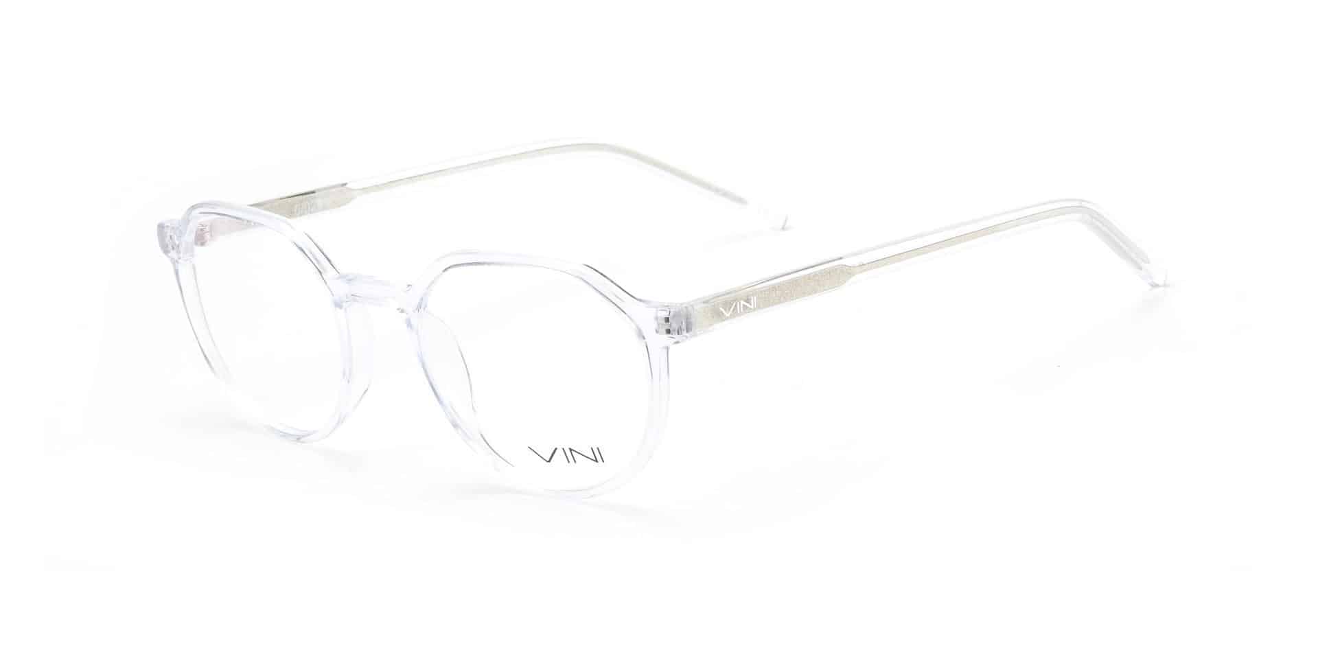 משקפי ראייה - פלסטיק עגולים (3704) עם מסגרת שקופה וידיות דקות, מוצגות על רקע לבן.