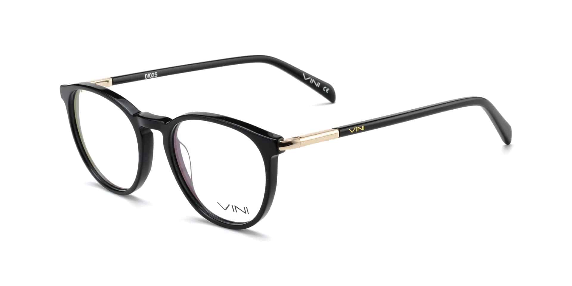 משקפי ראייה - פלסטיק עגולים (3731) עם נגיעות זהב, מותג VINI ומבצעים מיוחדים באופטיקה הלפרין.