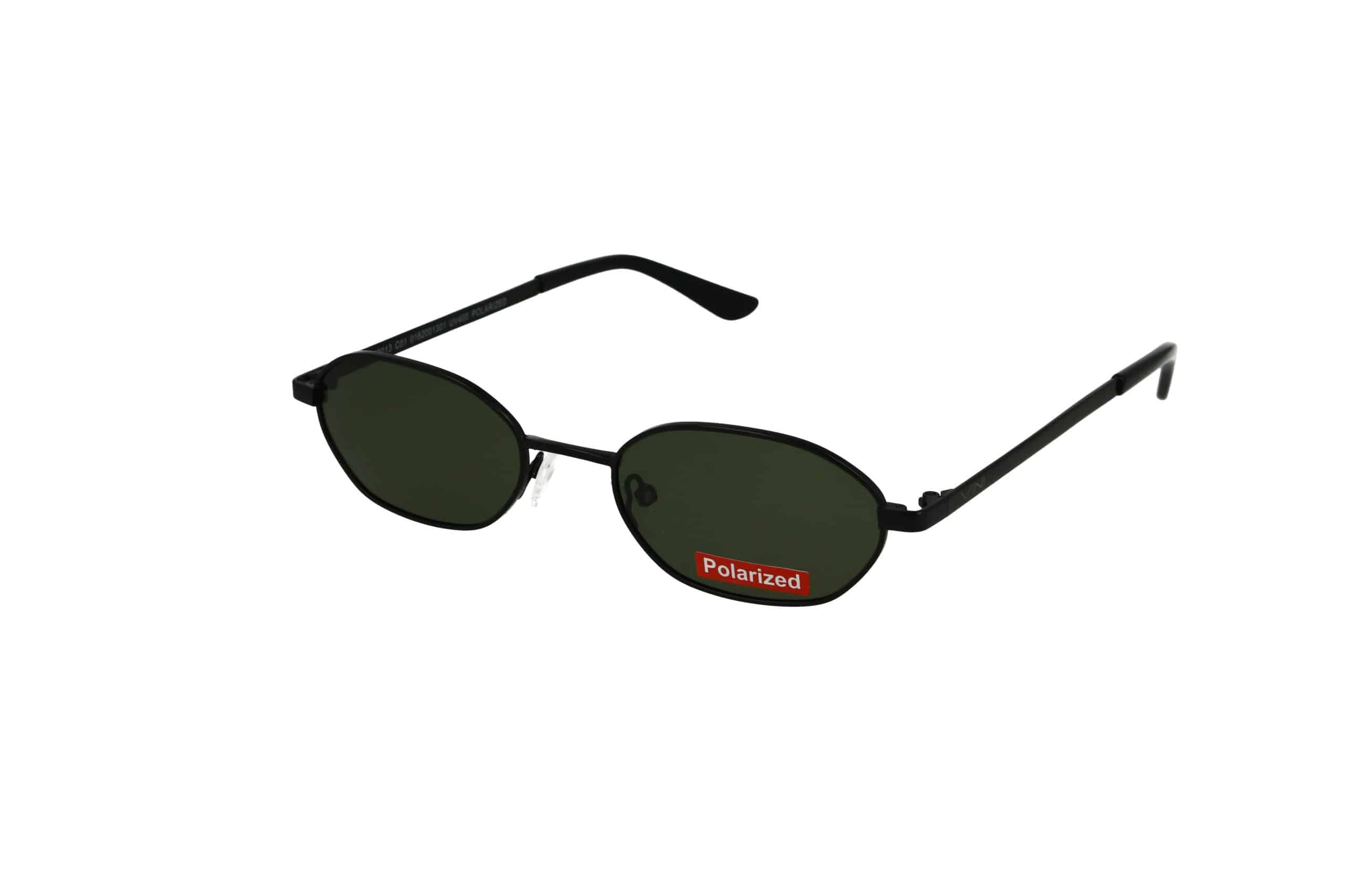 משקפי שמש - מתכת עגולים (1301), עדשות כהות, מדבקת Polarized אדומה, מבצע וזול, רקע לבן.